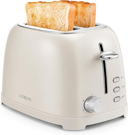 Ultrean Toaster 2 Slice with Extra-Wide Slot for Toasting Bagels, Breads, Waffles & More, Stainless Steel Material with Removable Crumb Tray, 6 Browning Settings
