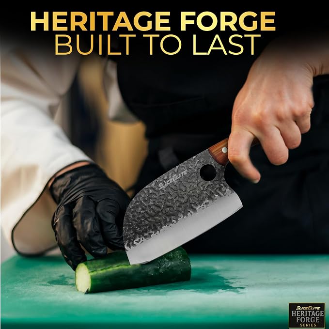 Hand-Forged Professional Butcher Knife (2 PC SET SERBIAN AND VIKING)