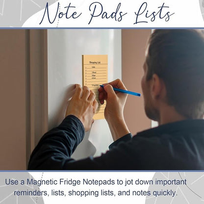 Utron 6 Pack Vintage Magnetic Notepads for Refrigerator, 50 pages/book Grocery List Magnet Pad for Fridge, Design MagneticGrocery List Pad for Fridge, Grocery List Notepad, To-Do List