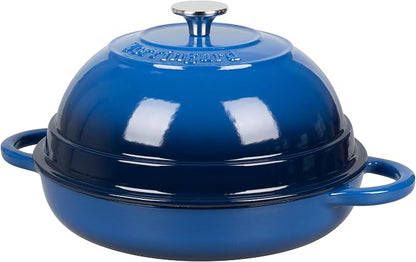 VORRINGARD Cast Iron Enameled Dutch Oven Pot with Lid for Bread Baking, Bread Oven, 6 Quart, Blue