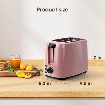iSiLER 2 Slice Toaster, 1.3 Inches Wide Slot Bagel Toaster with 7 Shade Settings and Double Side Baking, Removable Crumb Tray, Defrost Cancel Function Pink | 1.3in Extra Wide Slots, 750W Even Double-Side Toasting, Defrost Reheat Cancel Modes, Removable...