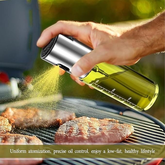 2 Pcs Oil Sprayer For Cooking,Olive Oil Sprayer,Light-Proof 100ml Food Oil Dispenser For Kitchen,For Kitchen Gadgets, Air Fryer,Salad, Frying,Bbq