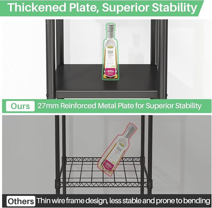 PXRACK 5-Tier Kitchen Storage Shelves, Adjustable Metal Shelves for Storage Pantry Shelves with Rolling Wheels, Storage Rack Shelving Unit Organizer for Bedroom Laundry Closet