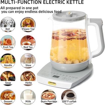 Health Pot Electric Kettle with Infuserand stew pot,Smart Fruit Hot Tea Maker, Temperature Control and Tea Keep Warm, 12 Functional Procedures, 1.8 Liters of Capacity