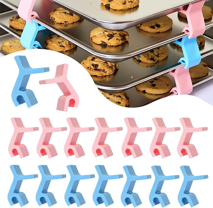 16pcs Baking Sheet Stackers - Saving Harvest Tray Stackers Accessories, Baking Sheet Stacking Clips, Cookie Tray Stacker Clips for Freeze Dryer Trays Kitchen Picnic BBQ (Easter)