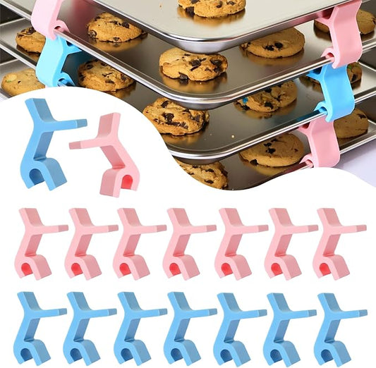 16pcs Baking Sheet Stackers - Saving Harvest Tray Stackers Accessories, Baking Sheet Stacking Clips, Cookie Tray Stacker Clips for Freeze Dryer Trays Kitchen Picnic BBQ (Easter)
