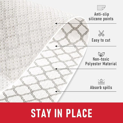 Cooyes Non Slip Refrigerator Liners, 2 in 1 Absorbent Fridge Liners and Fresh Mats Machine Washable, Refrigerator Shelf Paper for Glass Shelves Kitchen Cabinet Drawer, 17.7" x 360"