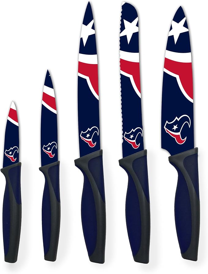 The Sports Vault NFL Houston Texans 5-Piece Kitchen Knife Set