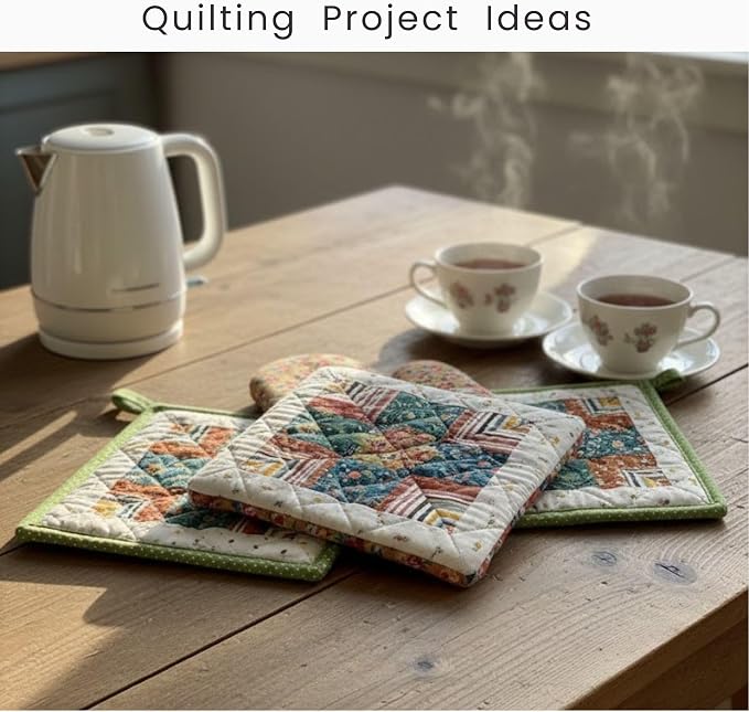 Cotton Fabric Squares Bundle 8x8 Inches – 25 Pcs Assorted Floral & Vintage Prints, 100% Cotton Satin, Quilting Patchwork Sewing Craft Fabric, Random Mix