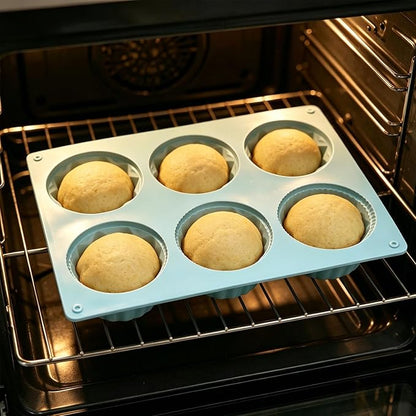 3pcs Mini Fluted Cake Pan,6-Cavity Fluted Tube Cake Pan,Silicone Cupcake Molds for Baking, No-nstick Cupcakes Mold for chocolate/Brownies/Jello