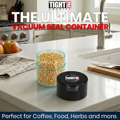 Tightvac - Premium Airtight Herb Storage Container - Holds ½ oz to 3 ounces - Keep Your Herbs and Dry Goods Fresh and Flavorful. Clear Black