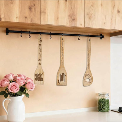 6Pcs 6 Styles Elephant Cooking Utensils for Kitchen 11.8 x 2.4 Inch Bamboo Kitchen Spoons Durable Wood Spoons Set for Housewarming Wedding Birthday Gift Farmhouse Apartment Accessories