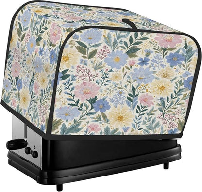 2 Slice Spring Flowers Art Toaster Cover Waterproof Dust Fingerprint Bread Machine Cover Washable Kitchen Appliance Protector For Home Kitchen Bakeware Table Decor Women Gifts