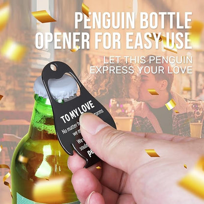 Dad Gifts for Fathers Day, Husband Valentines Day Gifts for Him, To My Love - Beer Bottle Opener, Kitchen Gadgets Gift for Husband from Wife, Penguin Valentine’s Decorations, Fathers Day Birthday Gift