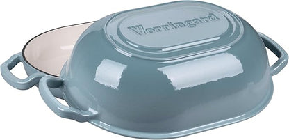 VORRINGARD Enameled Cast Iron Sourdough Bread Oven, Dutch Oven, Loaf Cast Iron Bread Pan for Homemade Bread Baking, Meatloaf Pan with Lid, 7QT, Sea Salt