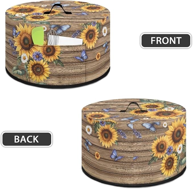 Slow Cooker Dust Cover Compatible with 6-8 qt Crock for Pot Sunflower Butterfly Pattern Small Kitchen Appliance Decor Dust Cover