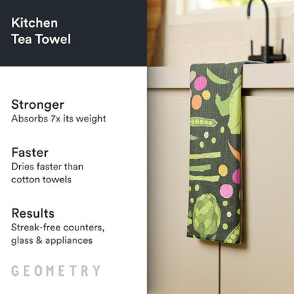 GEOMETRY Kitchen Tea Towels - Quick Dry Microfiber Dish Towels for Kitchen Spring Sprout, 18" x 30" 1 Pack