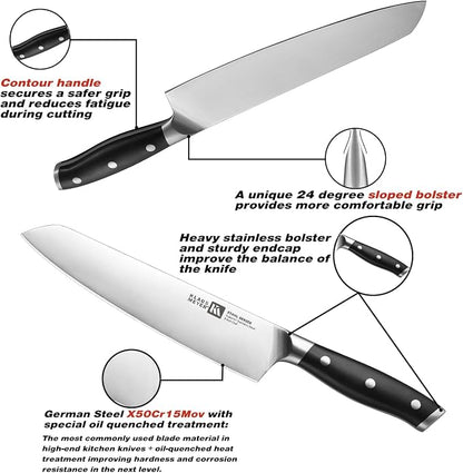 Klaus Meyer Stahl High Carbon Exclusive German Steel 8 inch Chef's Knife (Black)