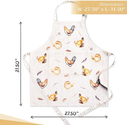 Maison d' Hermine 100% Cotton Apron for women with Pocket Kitchen Chef Apron for Men Cooking Spring Summer