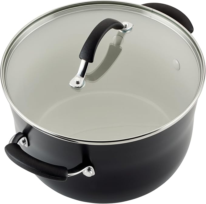 Rachael Ray Cucina Ceramic Nonstick Cookware Pots and Pans Set, 13-Piece, Peppercorn