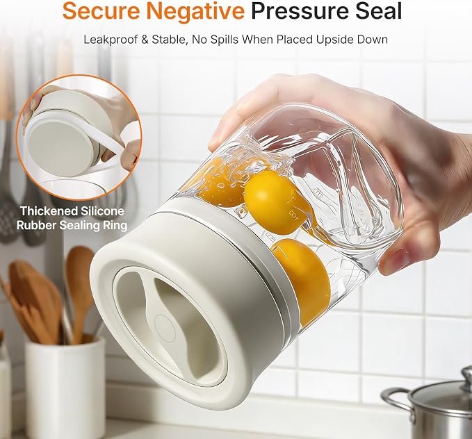 2-Pack Upgraded Airtight Glass Storage Jar with Rotary Lid, 17oz Coffee Grounds Container with Silicone Seal, Wide Mouth Mason Jar for Coffee Beans, Nuts, Tea, Overnight Oats, Jams, Pickles