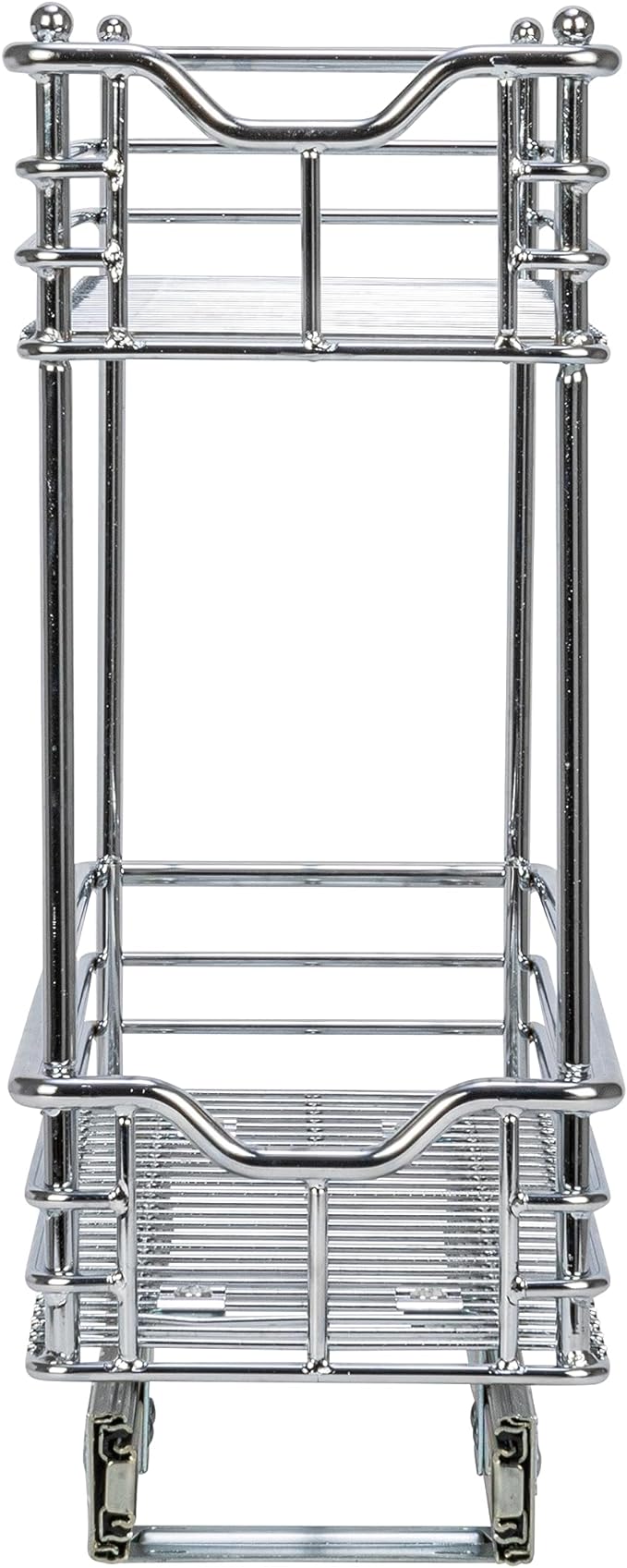 Household Essentials Glidez 2‑Tier Multipurpose Chrome‑Plated Steel Pull‑Out/Slide‑Out Under Cabinet Organizer, Chrome Finish
