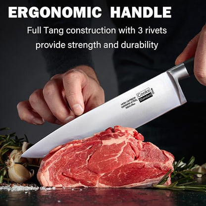Cooks Standard Classic Cutlery 8 Inch/20cm Chef's Knife, High-Carbon Stainless Steel Serrated Blades, Ergonomic Handle, Sharp Triple Rivet
