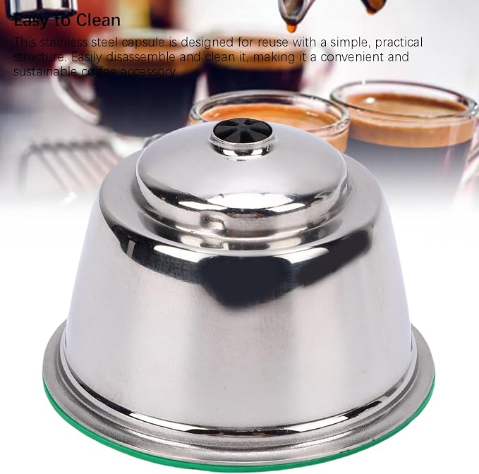 Reusable Stainless Steel Coffee Pod, Refillable Silicone Cup with Measuring Spoon for Machine