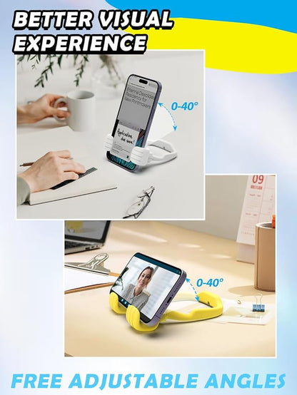 CALDEVER Stocking Stuffers for Men Women Teens Kids Gifts for Men Christmas: Thumbs Up Lazy Phone Stand Holder Funny Gadgets Teenage Boys Girls Dad Father Mother Mom (Black+Purple+White+Yellow, 4)