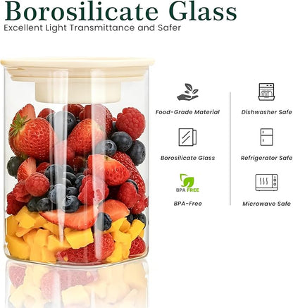 LIBWYS 39oz Large Glass Salad Jars with Lids Meal Prep, 2pack Square Glass Containers for Home Storage & Lunch, Built-In Leakproof Compartments, Wet/Dry Separation for Salad Dressing & Ingredients