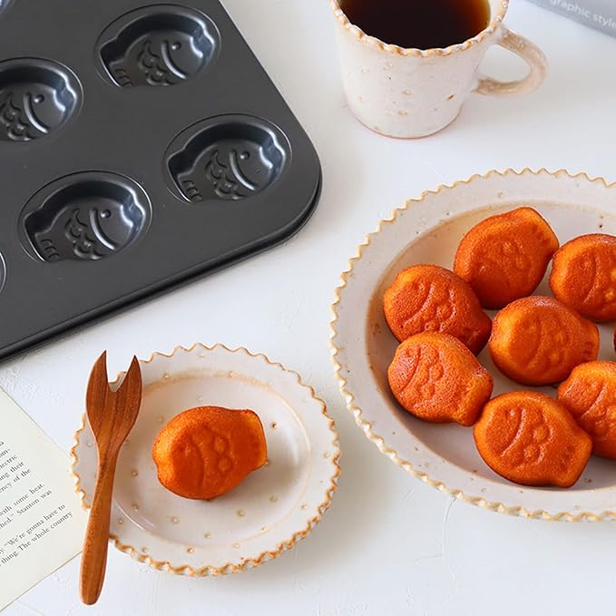 9 Cup Nonstick Fish Shape Muffin Cupcake Pan Mini Taiyaki Cake Fondant Topper Decoration Cornbread Cat Dog Puppy Treat Ice Cube Chocolate Madeleine Cookie Biscuit Baking Tin Tray Mold Maker