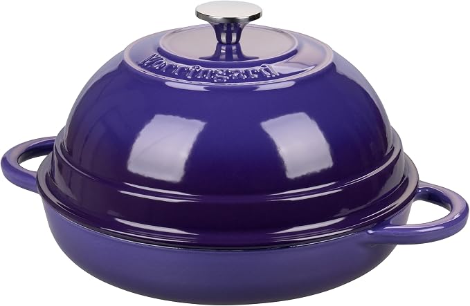 VORRINGARD Cast Iron Enameled Dutch Oven Pot with Lid for Bread Baking, Bread Oven, 6 Quart, Purple