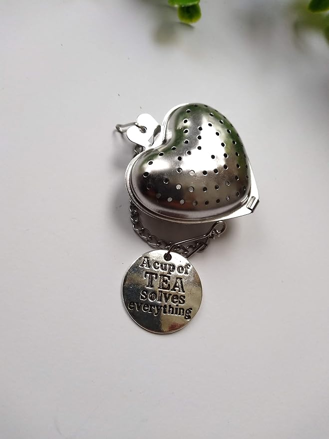 A Cup of Tea Solves Everything Heart Infuser Ball for Brewing Herbal Teas