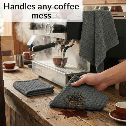 Solyra Barista Towels, 6 Pack, 12" x 12", Dark Gray | Oeko-Tex Certified, Microfiber Cloth, Coffee Towel