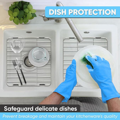 Better Houseware Sink Protectors for Kitchen Sink, Rust-Resistant Scratch-Preventing Stainless Steel Sink Protector Grid, Non-Slip Kitchen Sink Rack for Washing, 23 x 14.4 x 1 Inch