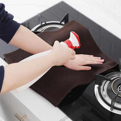 Homaxy 100% Cotton Waffle Weave Kitchen Dish Towels, Ultra Soft Absorbent Quick Drying Cleaning Towel, 13 x 28 Inches, 18-Pack, Dark Brown