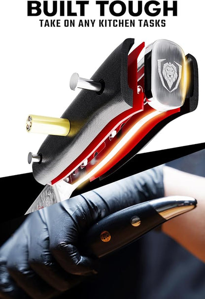 Dalstrong Slicing Brisket Knife Set Meat Fork - Carving Set - AUS-10V Japanese Steel - Premium G10 Handle - Sheath - Shogun Series Butcher Knife - Carving Knife - Slicer Boning Knife for Meat Cutting
