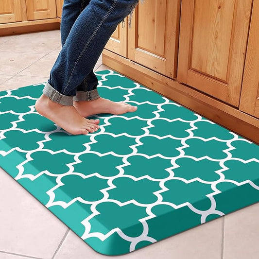 WISELIFE Anti Fatigue Floor Mat - 4/5 Inch Thick Kitchen Mat Non Slip Waterproof Heavy Duty Ergonomic Comfort Mat Durable for Home, Office, Sink, Laundry,(20" x 32", Green)