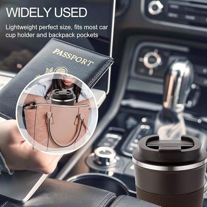 GEMFUL To Go Travel Coffee Mug with Lid 13 oz Insulated Cups Spill Proof Tumbler Leak Proof Vacuum Stainless Steel Reusable for Hot Cold Drinks Women Men (6 Pack)
