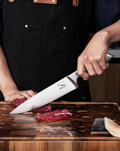 8 Inch High Carbon Stainless Steel Chef Knife - Sharp Kitchen Knife with Unibody Design, Ideal for Family & Restaurant Use, Presented in a Gift Box
