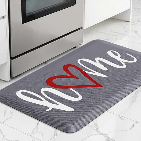 HappyTrends Kitchen Mat Cushioned Anti-Fatigue Rug Non-Slip Kitchen Rugs Stain Resistant Ergonomic Comfort Mat for Floor, Office, Sink, Laundry (17.3"x 28", Grey)