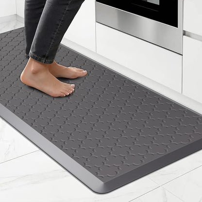 Kitchen Mat Cushioned Anti Fatigue for Floor, Non-Slip Waterproof Comfort Rug for Kitchen Sink, Standing Desk & Laundry, 20"x60", Grey
