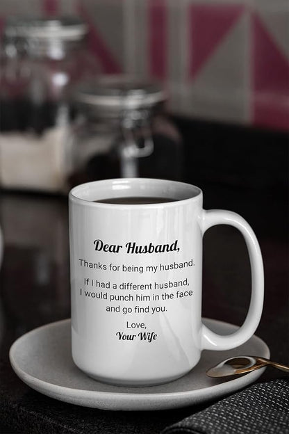 Thanks For Being My Husband Mug, Gifts For Husband From Wife, Valentines Day Gifts Mugs For Husband, Father's Day Gifts For Husband, Christmas Gifts, Anniversary Presents For Him Tea Cup