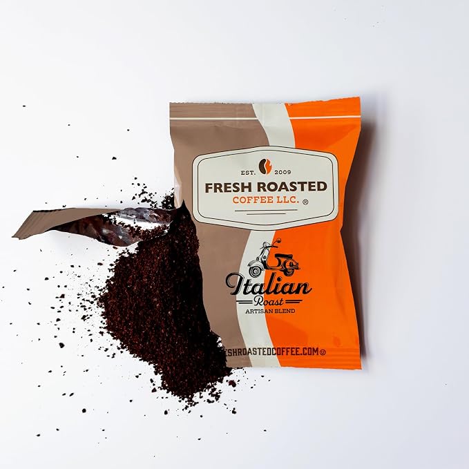 Fresh Roasted Coffee, Italian Roast Drip Ground Fractional Packs, Dark Roast, Kosher, 2.25 oz, 36 Count
