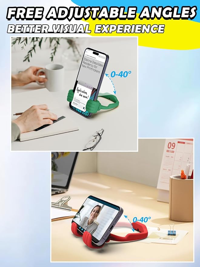 Trendy Gifts for Teens Girls Boys Adults Cell Phone Stand: UPGRADE Adjustable Thumbs Up Lazy Phone Holder for Desk Fun Birthday Gifts Ideas for Kids Teenage Women Men Stocking Stuffers Cool Gadgets