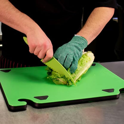 San Jamar Lettuce Knife Plastic Knife with Serrated Edge for Kitchens and Restaurants, Nylon, 0.5 X 4.25 X 15.5 Inches, Green (Pack of 3)
