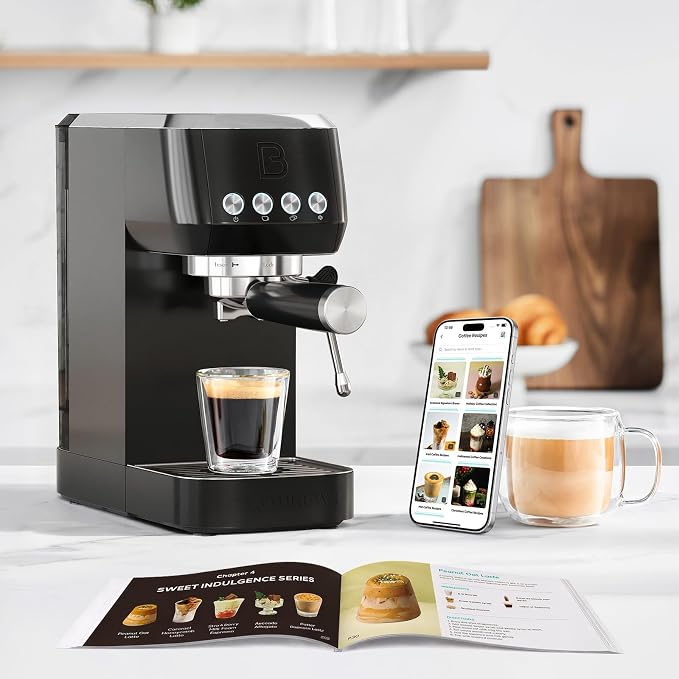 CASABREWS 3700 Essential Espresso Machine 20 Bar, Professional Espresso Coffee Machine with Steam Milk Frother, Coffee Maker Cappuccino Latte Machine with 43.9oz Removable Water Tank, Black