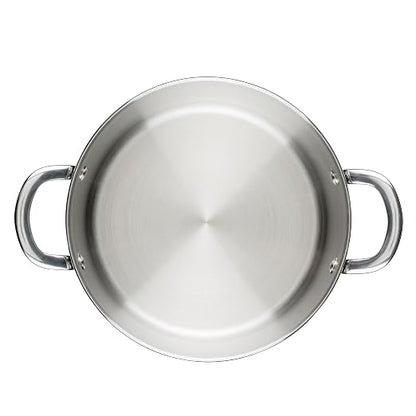 Farberware Millennium Stainless Steel Stockpot with Lid, Induction Ready, Compatible with All Cooktops, Metal Utensil Safe, 8 Quart Dutch Oven, Dishwasher Safe - Stainless Steel