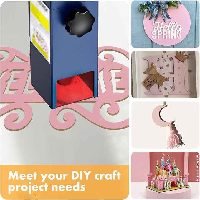 6 Pack Colored MDF Boards for Laser Engraving, 12x12x1/8 (3mm) Unfinished Fiberboard for Laser Cutting, DIY Craft Projects, Home Decor, Sign Making, Woodworking (Pink)