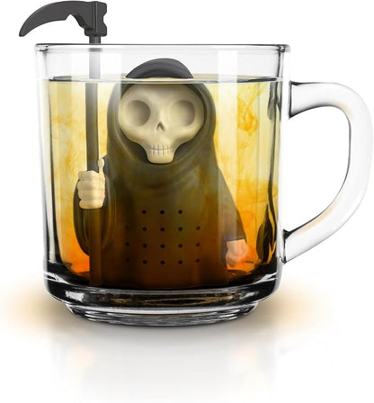 Genuine Fred Grim Steeper Reusable Silicone Tea Infuser,Black Grim Reaper Design,Fun and Clever Kitchen Gadget for Tea Lovers and Enthusiasts,(Pack of 2)